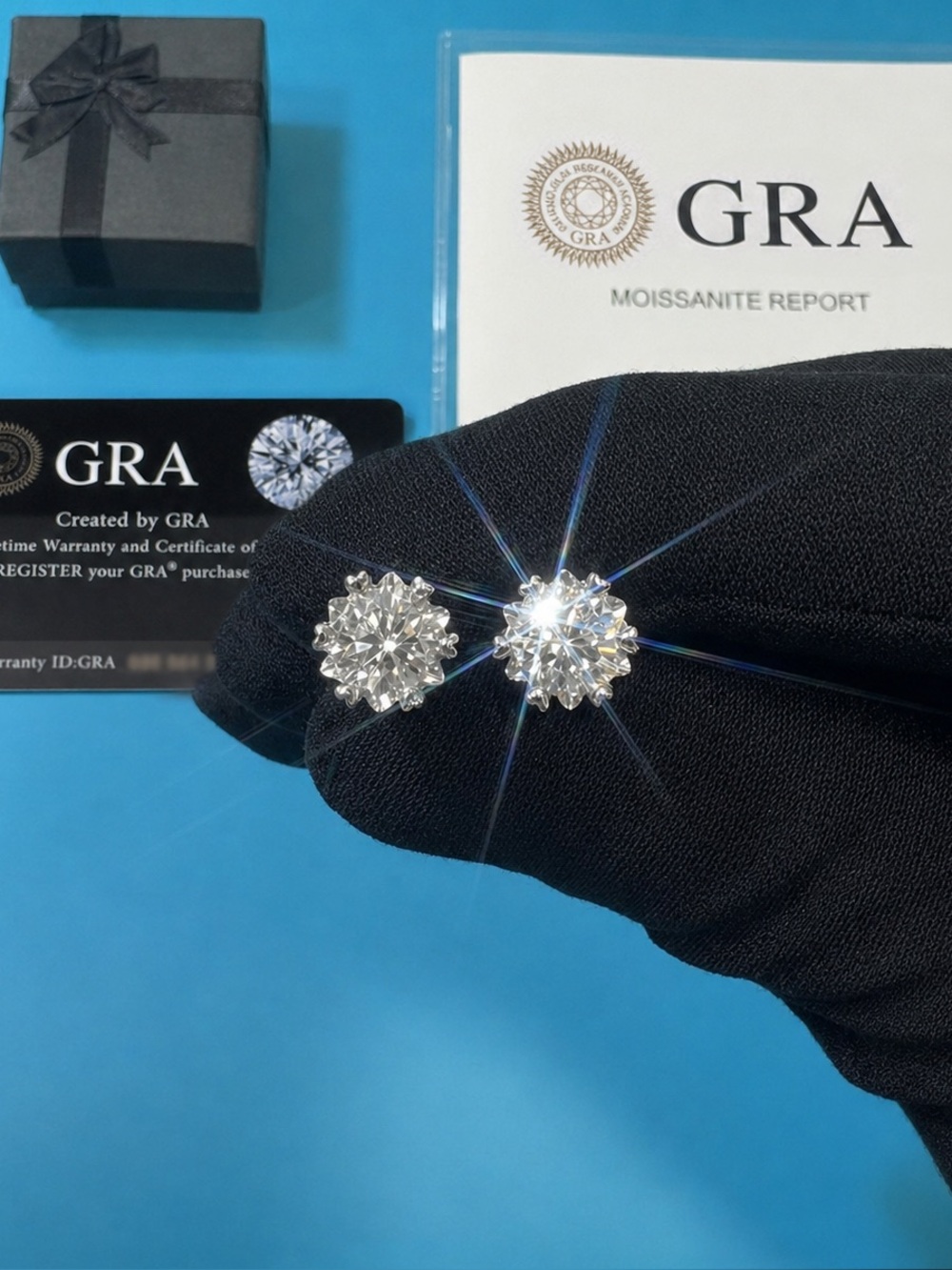 8MM / 2CT VVS Moissanite Snowflake Screw Back Stud Earrings 925 Silver & GRA